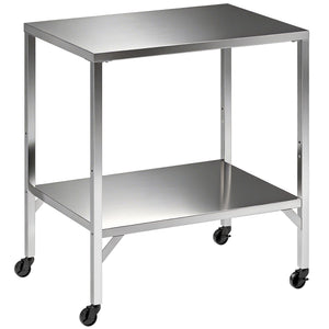 Chariot de Barbecue en Acier Inoxydable - Table de Préparation Extérieur de 85x60cm avec Plan de Travail et Roulettes - Desserte de Jardin Stable pour Four à Pizza et Grill, Argenté