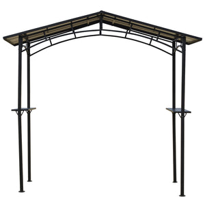 Pavillon jardin 2,5 x 1,5 m - abri barbecue - 2 étagères - toit de barbecue - métal noir toit polycarbonate