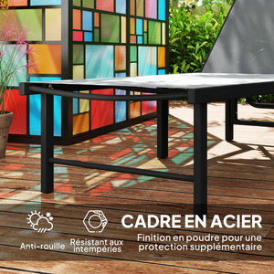 Bain de soleil, chaise longue jardin extérieur, dossier inclinable sur 5 positions, transat avec assise en textilène, structure en acier pour terrasse et plage, gris