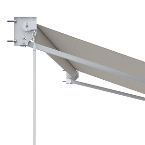Store banne manuel rétractable 200 x 250 cm store exterieur terrasse avec manivelle métallique, imperméable et anti-UV, aluminium et polyester 280 g/m², protection UV, crème