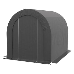 Abri de jardin tente de rangement extérieur abri de vélo garage pour vélo bâche en PE cadre en métal galvanisé dim. 2,4 x 1,8 x 1,9 m gris foncé