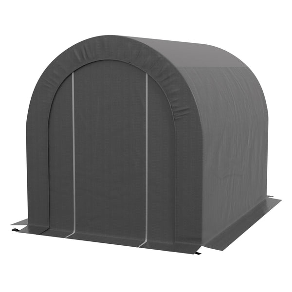 Abri de jardin tente de rangement extérieur abri de vélo garage pour vélo bâche en PE cadre en métal galvanisé dim. 2,4 x 1,8 x 1,9 m gris foncé