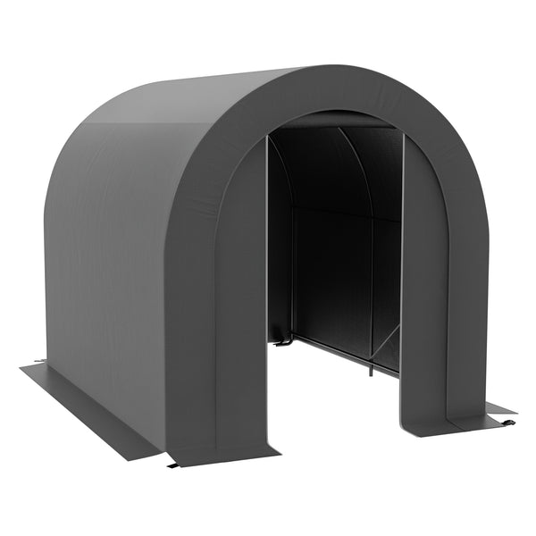 Abri de jardin tente de rangement extérieur abri de vélo garage pour vélo bâche en PE cadre en métal galvanisé dim. 2,4 x 1,8 x 1,9 m gris foncé