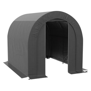 Abri de jardin tente de rangement extérieur abri de vélo garage pour vélo bâche en PE cadre en métal galvanisé dim. 2,4 x 1,8 x 1,9 m gris foncé