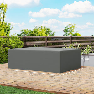 Housse de Meubles de Jardin, Housse Salon de Jardin Imperméable, Coupe-Vent et Anti-UV, Bâche Tissu Oxford 600D Ultra-Résistant, pour Table et Chaises d'Extérieur, Gris