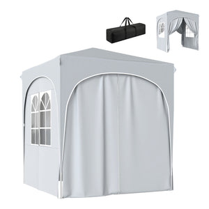 Tonnelle de jardin 2 x 2 m pop up tente pliante réglable en hauteur protection UV50+ tonnelle pliante avec 4 parois latérales sac de transport montage facile gris clair