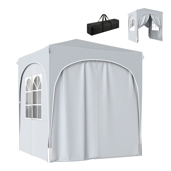 Tonnelle de jardin 2 x 2 m pop up tente pliante réglable en hauteur protection UV50+ tonnelle pliante avec 4 parois latérales sac de transport montage facile gris clair