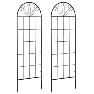 Treillis de jardin lot de 2 support pour plantes grimpantes en métal - 51 x 152 cm noir