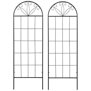 Treillis de jardin lot de 2 support pour plantes grimpantes en métal - 51 x 152 cm noir