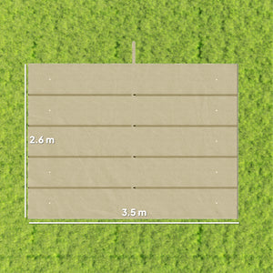Toile de toit pour pergola tonnelle rétractable de 4 x 3 m - toile uniquement 350 x 260 cm beige