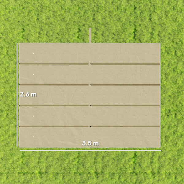 Toile de toit pour pergola tonnelle rétractable de 4 x 3 m - toile uniquement 350 x 260 cm beige