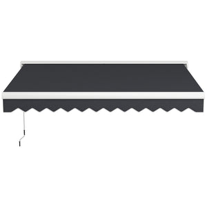 Store banne électrique et Manuel rétractable dim. 295L x 250l m télécommande fournie aluminium Polyester Haute densité imperméabilisé Anti-UV, gris