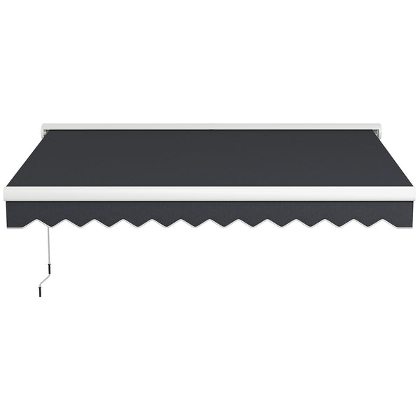 Store banne électrique et Manuel rétractable dim. 295L x 250l m télécommande fournie aluminium Polyester Haute densité imperméabilisé Anti-UV, gris