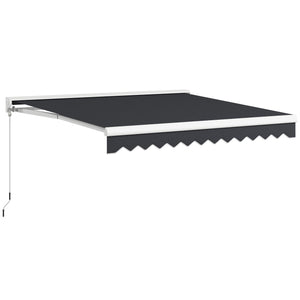 Store banne électrique et Manuel rétractable dim. 295L x 250l m télécommande fournie aluminium Polyester Haute densité imperméabilisé Anti-UV, gris