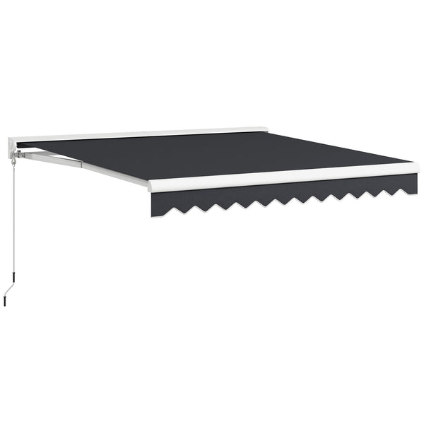 Store banne électrique et Manuel rétractable dim. 295L x 250l m télécommande fournie aluminium Polyester Haute densité imperméabilisé Anti-UV, gris