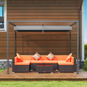 Pergola coulissante pergola rétractable 3 x 2 m structure métal époxy anticorrosion toile polyester haute densité 180 g/m² incluse gris