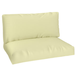 Coussins de palette extérieur 2 places, coussins de siège pour euro palette lavable, 2 pièces 120 x 80 cm et 120 x 45 cm, UPF20+, épais de 20 cm, beige