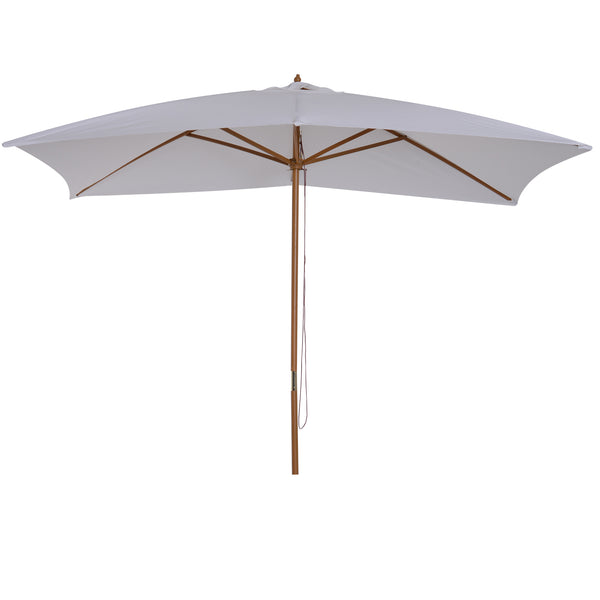 Parasol droit rectangulaire Parasol de jardin grande taille grande taille dim. 3L x 2l x 2,5H m blanc