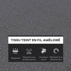 Lot de 2 Matelas pour Chaise Longue transat Bain de Soleil avec Sangles d'attache pour Jardin dim. 190,5L x 58,4l x 7H cm Gris