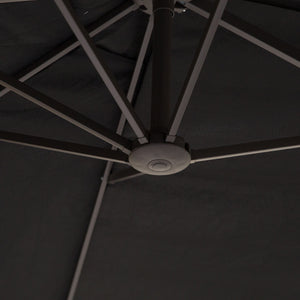 Parasol de jardin exterieur parasol double rectangulaire 4,6L x 2,7l x 2,4H m avec ouverture fermeture manivelle, cadre en acier, toile 180 g/m², parasol pour balcon, piscine, noir