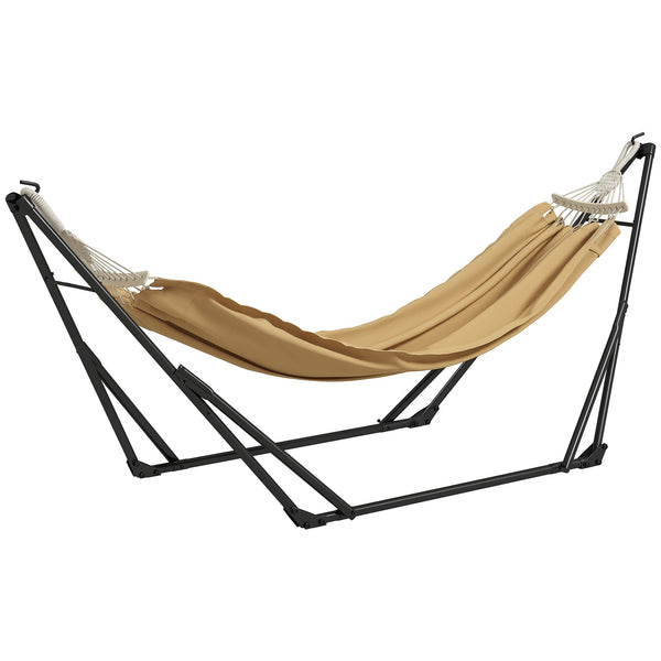 Support avec hamac pliable en acier, support 2 en 1 pour hamac ou chaise suspendue, sac de transport inclus, dim. 263L x 89l x 100H cm