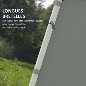 Parois latérales de Rechange Barnum panneaux latérals pour tonnelle 3 x 3 ou 3 x 6 m 2 pièces gris foncé
