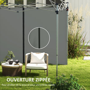 Parois latérales de Rechange Barnum panneaux latérals pour tonnelle 3 x 3 ou 3 x 6 m 2 pièces gris foncé