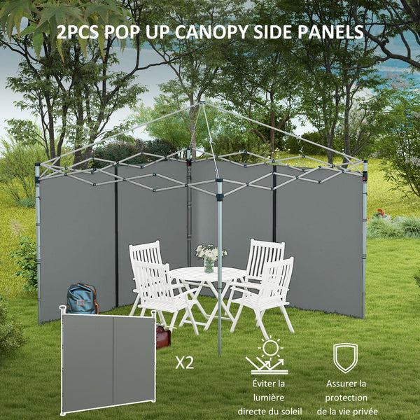 Parois latérales de Rechange Barnum panneaux latérals pour tonnelle 3 x 3 ou 3 x 6 m 2 pièces gris foncé