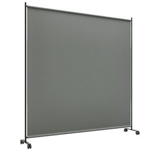 Panneau brise-vue paravent extérieur sur roulettes, brise vue jardin, opaque, autoportant, pour le jardin, terrasse, balcon, 183 x 30 x 181 cm, gris