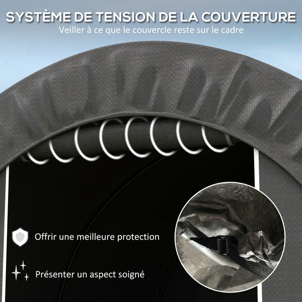 Abri de jardin tente de rangement extérieur abri de vélo garage pour vélo bâche en PE cadre en métal galvanisé dim. 2,4 x 1,8 x 1,9 m gris foncé