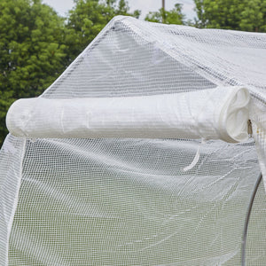 Serre tunnel de jardin 8m², serre de jardin tunnel 400x200x200cm avec 1 portes et 6 fenêtres, pour extérieur, toutes saisons, légumes, fruits, fleurs, bâche PE haute densité 140 g/m² blanc
