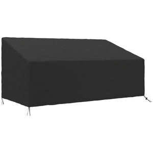Housse de canapé exterieur imperméable 3 places, housse de banc de jardin 600D tissu oxford, bache de canapé extérieur pour balcon, terrasse, 218 x 111 x 63/101 cm, noir