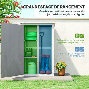 Armoire abri de Jardin Remise pour Outils Bois de Sapin pré-huilé Toit bitumé incliné - Grande Porte verrouillable loquet - 2 étagères - dim. 75L x 56l x 115H cm