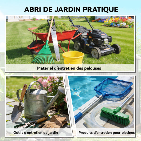 Abri de Jardin en Métal 1,37m² 163x90x179cm, Acier Galvanisé - Armoire de Jardin Adossable avec 2 Grilles d'Aération et Toit Incliné Anti-UV - Cabanon de Stockage pour Outils, Gris Clair