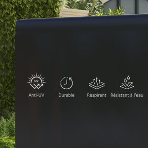 Housse de Protection balancelle de Jardin bâche étanche dim. 2,15L x 1,55l x 1,5H m PE Noir