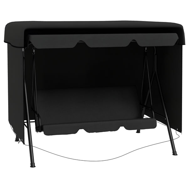 Housse de Protection balancelle de Jardin bâche étanche dim. 2,15L x 1,55l x 1,5H m PE Noir