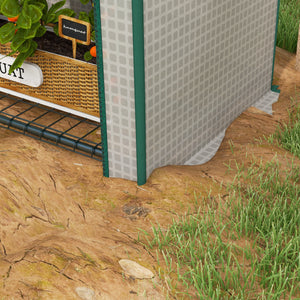 Serre de jardin PE avec étagères 4 niveaux, serre de balcon, bâche renforcée 130 g/m², châssis en acier, porte zippée enroulable, pour légumes plantes fleurs, 80 x 50 x 160 cm, blanc