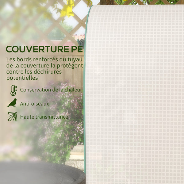 Serre de jardin PE avec étagères 4 niveaux, serre de balcon, bâche renforcée 130 g/m², châssis en acier, porte zippée enroulable, pour légumes plantes fleurs, 80 x 50 x 160 cm, blanc