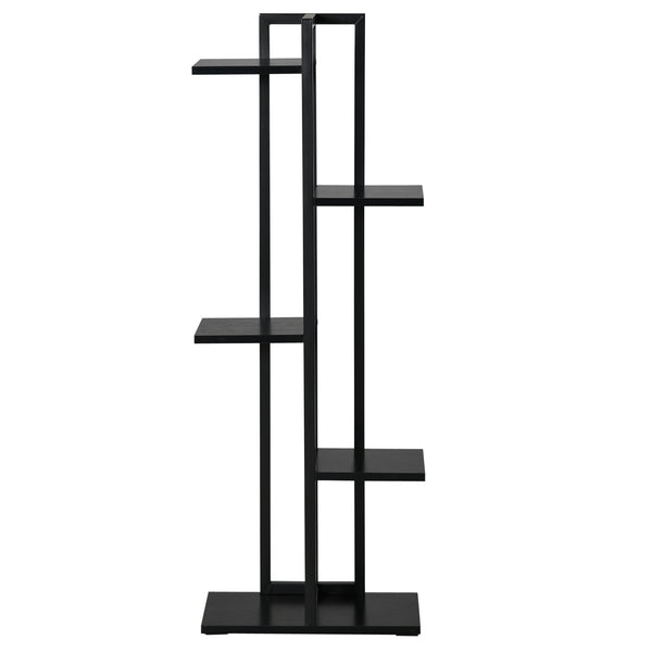 Étagère à fleurs en acier 5 niveaux intérieur et extérieur, support de plantes, étagère à plantes pour jardin, balcon, salon, chambre, 40 x 22 x 113 cm, noir