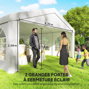 Tente de réception 5x10m, barnum 5 compartiments, protection UV 40+ et structure renforcée en acier galvanisé - tonnelle de jardin, chapiteau 10 parois amovibles pour fête et mariage, blanc