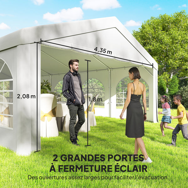 Tente de réception 5x10m, barnum 5 compartiments, protection UV 40+ et structure renforcée en acier galvanisé - tonnelle de jardin, chapiteau 10 parois amovibles pour fête et mariage, blanc
