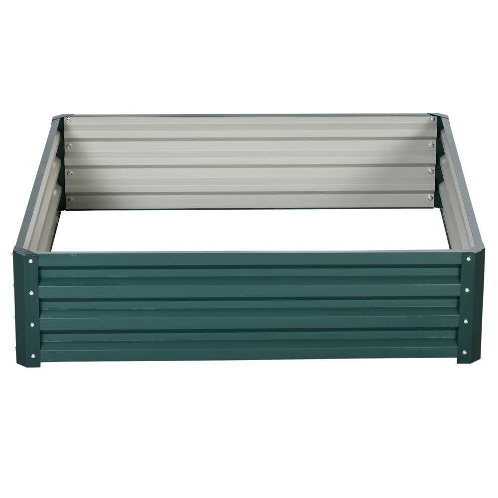 Carré potager de jardin 120 x 120 x 30 cm acier galvanisée vert foncé