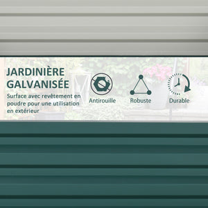 Carré potager de jardin 120 x 120 x 30 cm acier galvanisée vert foncé