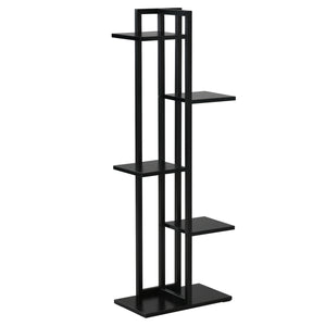 Étagère à fleurs en acier 5 niveaux intérieur et extérieur, support de plantes, étagère à plantes pour jardin, balcon, salon, chambre, 40 x 22 x 113 cm, noir