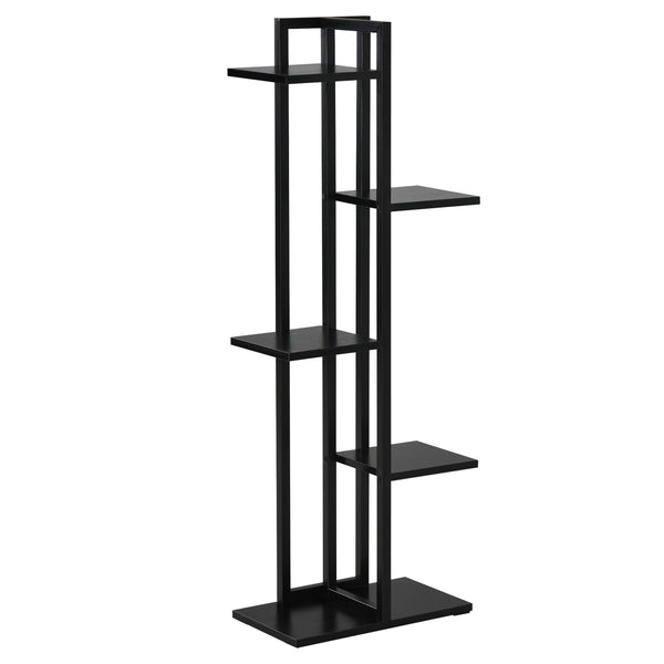 Étagère à fleurs en acier 5 niveaux intérieur et extérieur, support de plantes, étagère à plantes pour jardin, balcon, salon, chambre, 40 x 22 x 113 cm, noir