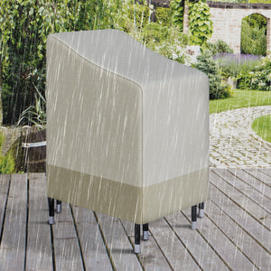 Housse de Protection chaises de Jardin empilables bâche étanche 90L x 70l x 115H cm Oxford Haute densité 600D Beige café