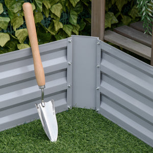 Lot de 2 carré potager de jardin dim. 100L x 100l x 30H cm - tôle d'acier ondulée gris