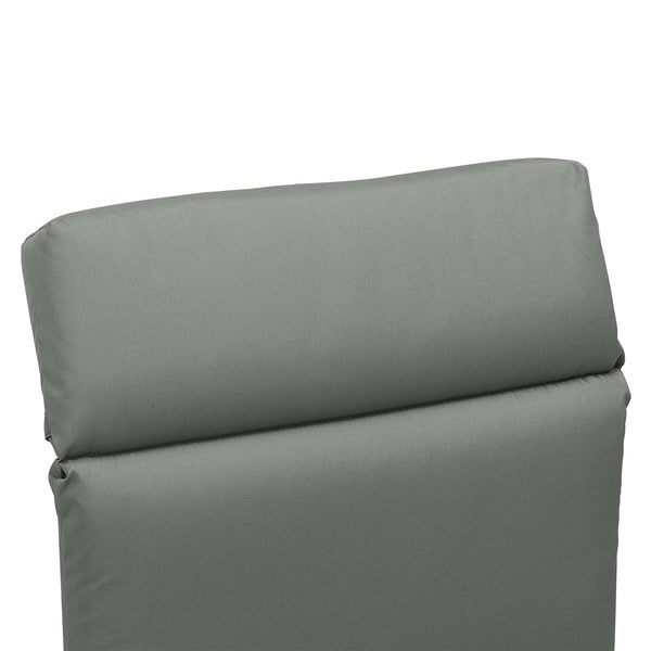 Coussins de chaise longue coussin bain de soleil - épais, confortable et rembourré - matelas transat avec 2 attaches, polyester 180 g/m², 196 x 55 x 8 cm, gris foncé