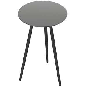 Petite table basse ronde, table d'appoint, plateau en verre trempé, pieds effilés, cadre en acier, table de jardin pour balcon, jardin, terrasse, salon, noir