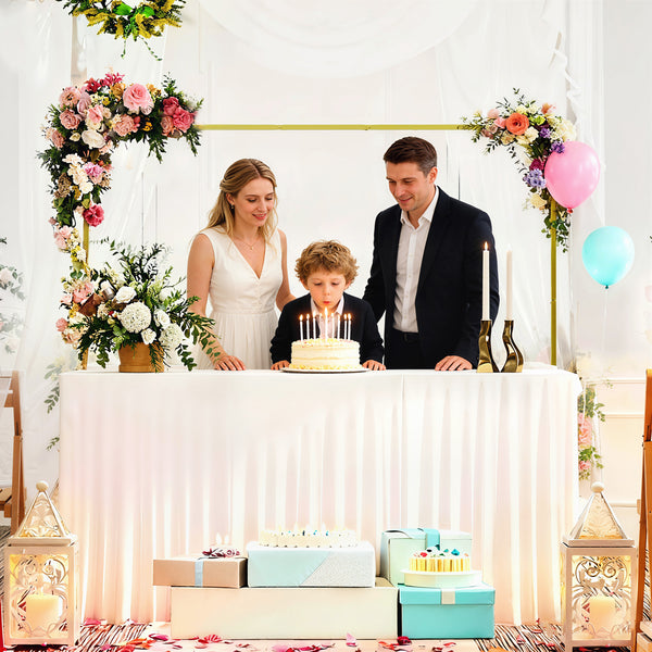 Support d'arche de fond en métal doré pour mariage, 2 m, arche de jardin, mariage, fête d'anniversaire, fête prénatale, arche de ballons floraux